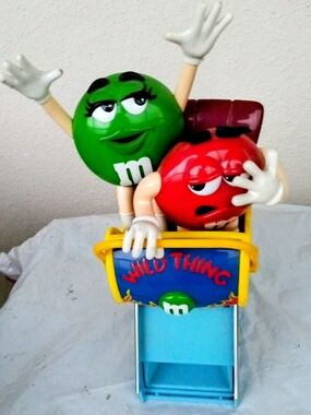 M&M'S Blue & Yellow Wild Thing Roller Coaster Toy with Green and Red Characters